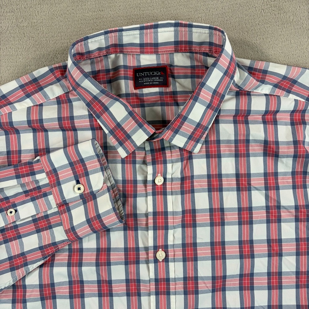 UNTUCKit Tour De Paz Performance Shirt Men 3XL Multi Plaid Long Sleeve NWOT $109